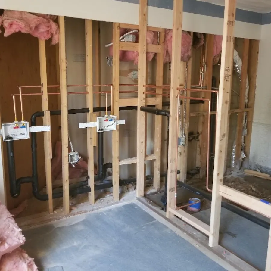 Copper pipe rough-in and plumbing installation in Lynnwood